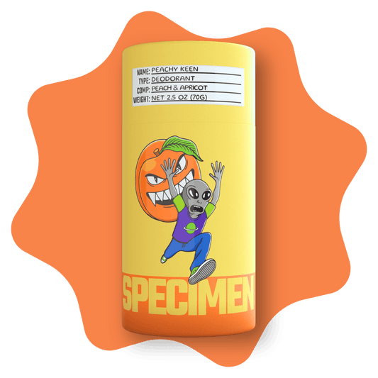 Specimen Plant-based, all-natural deodorant with plastic-free packaging for an eco-friendly and refreshing underarm experience
PEACHY KEEN Peach & Apricot