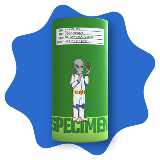 Specimen Plant-based, all-natural deodorant with plastic-free packaging for an eco-friendly and refreshing underarm experience
THE WILDS Fir, Bayberry, and Musk