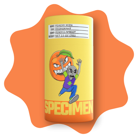 Specimen Plant-based, all-natural deodorant with plastic-free packaging for an eco-friendly and refreshing underarm experience
PEACHY KEEN Peach & Apricot 