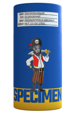 Specimen Zogblatt natural deodorant, vegan and eco-friendly deodorant with long-lasting protection swashbuckler pirate mangosteen coconut