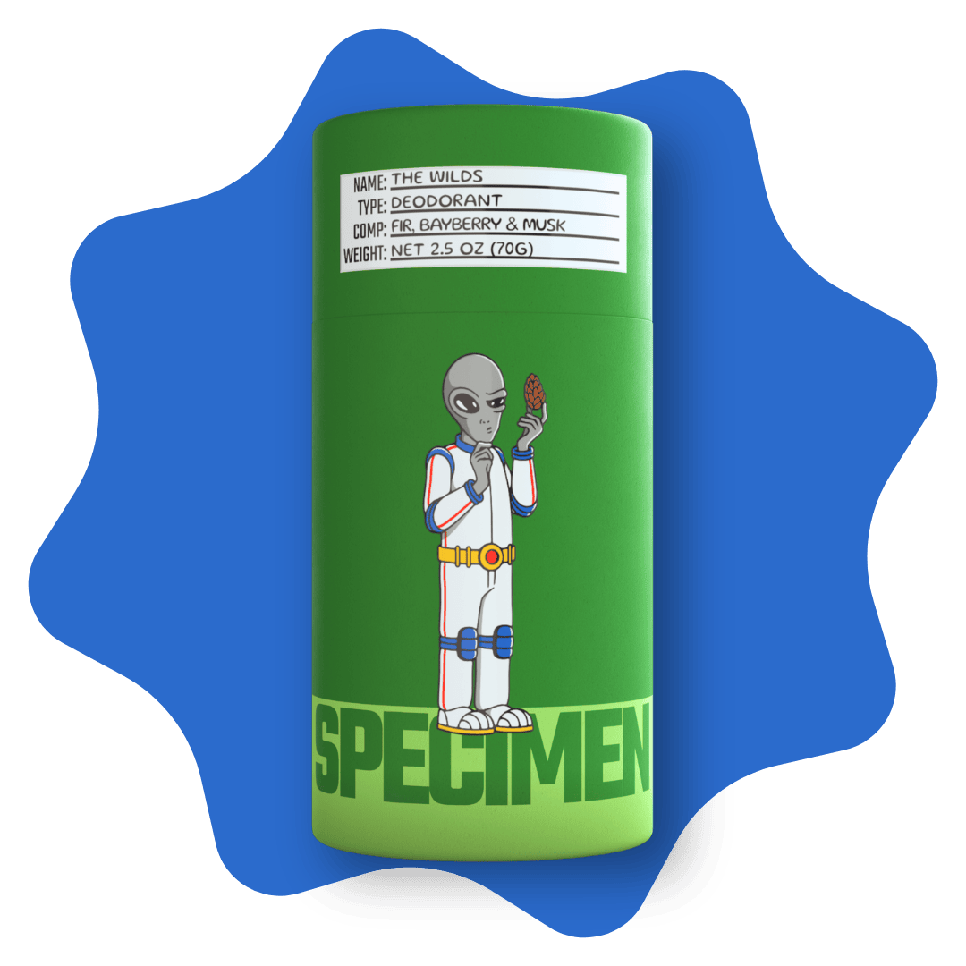 Specimen Plant-based, all-natural deodorant with plastic-free packaging for an eco-friendly and refreshing underarm experience
THE WILDS Fir, Bayberry, and Musk 